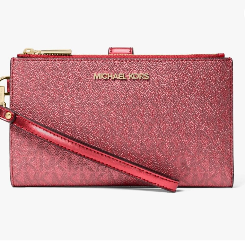 MICHAEL KORS - Jet Set Double Zip Wristlet - Crimson - NWT in Gift Box